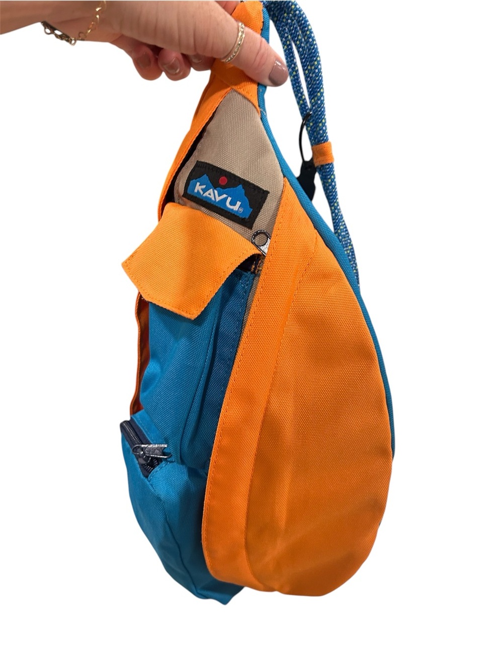 KAVU Orange & Blue Rope Sling Bag - Picture 5 of 7